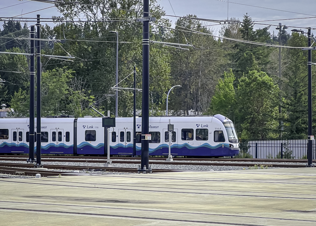 light rail vehicle being tested